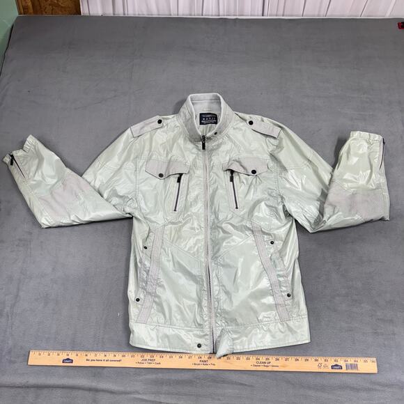 Kanji Jacket Mens Gray Full Zip Waxed Coated Japanese Utility Field 2X-Large XXL - Picture 8 of 11